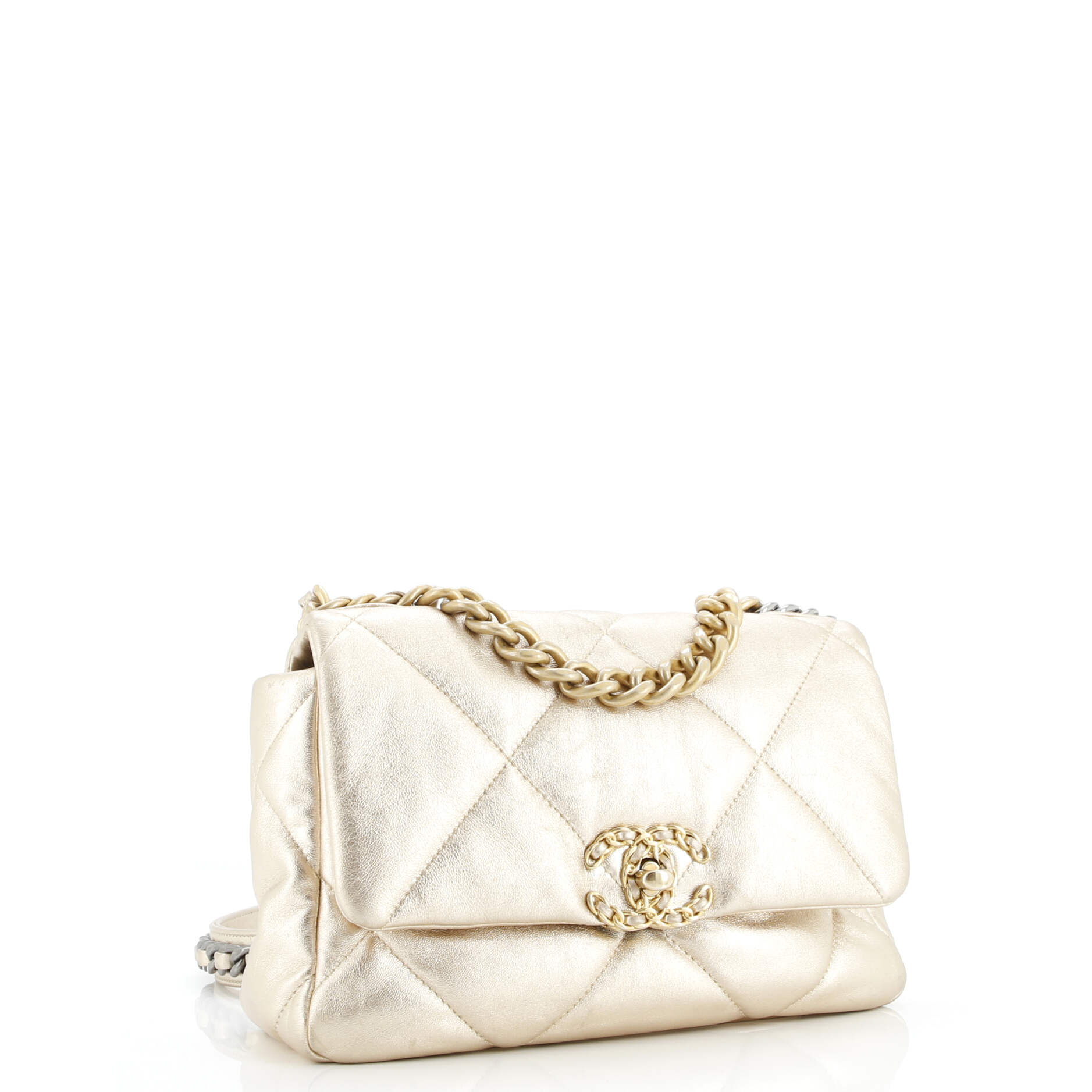 19 Flap Bag Quilted Leather Medium