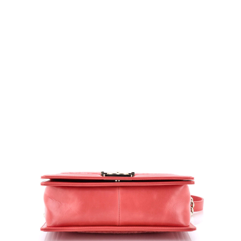 Boy Flap Bag Shearling with Leather Old Medium