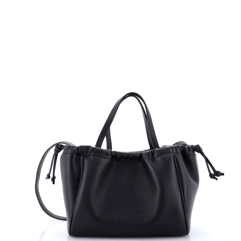 Cuir Triomphe Cabas Drawstring Tote Leather Small
