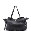 Rolling Rockstud Tote Leather with Cabochons Medium