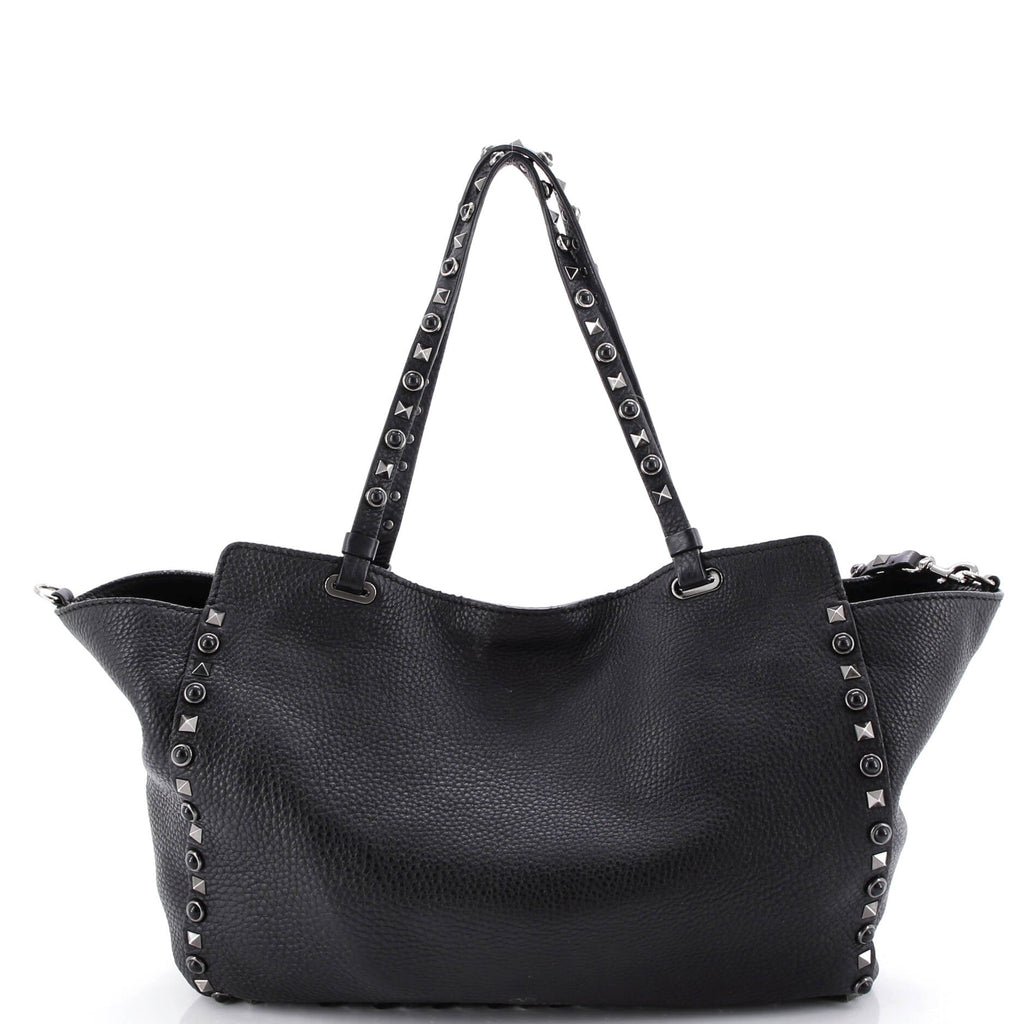 Rolling Rockstud Tote Leather with Cabochons Medium