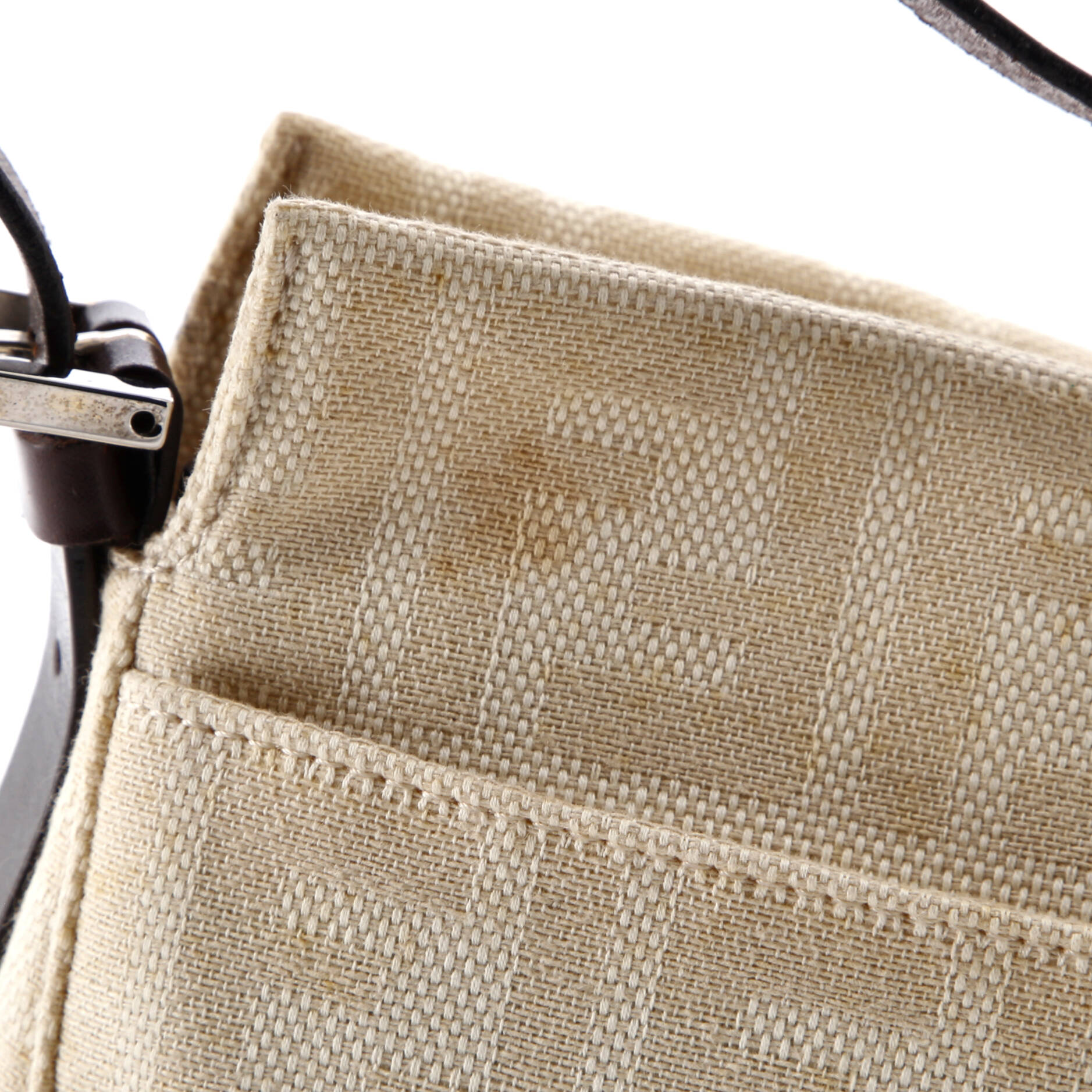 Vintage Pocket Shoulder Bag Zucca Canvas Small