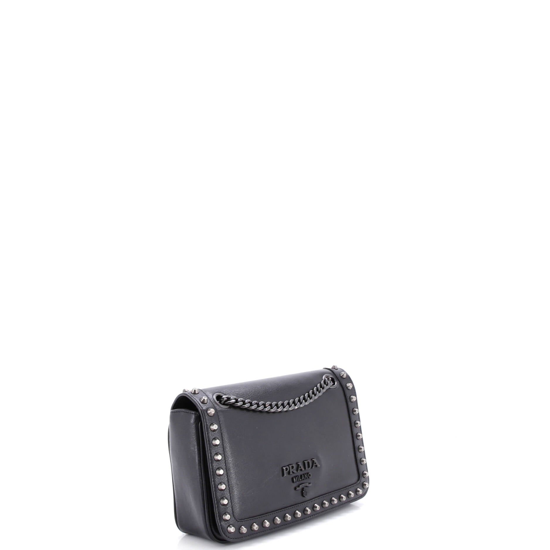 Chain Flap Bag Studded Glace Calf Small
