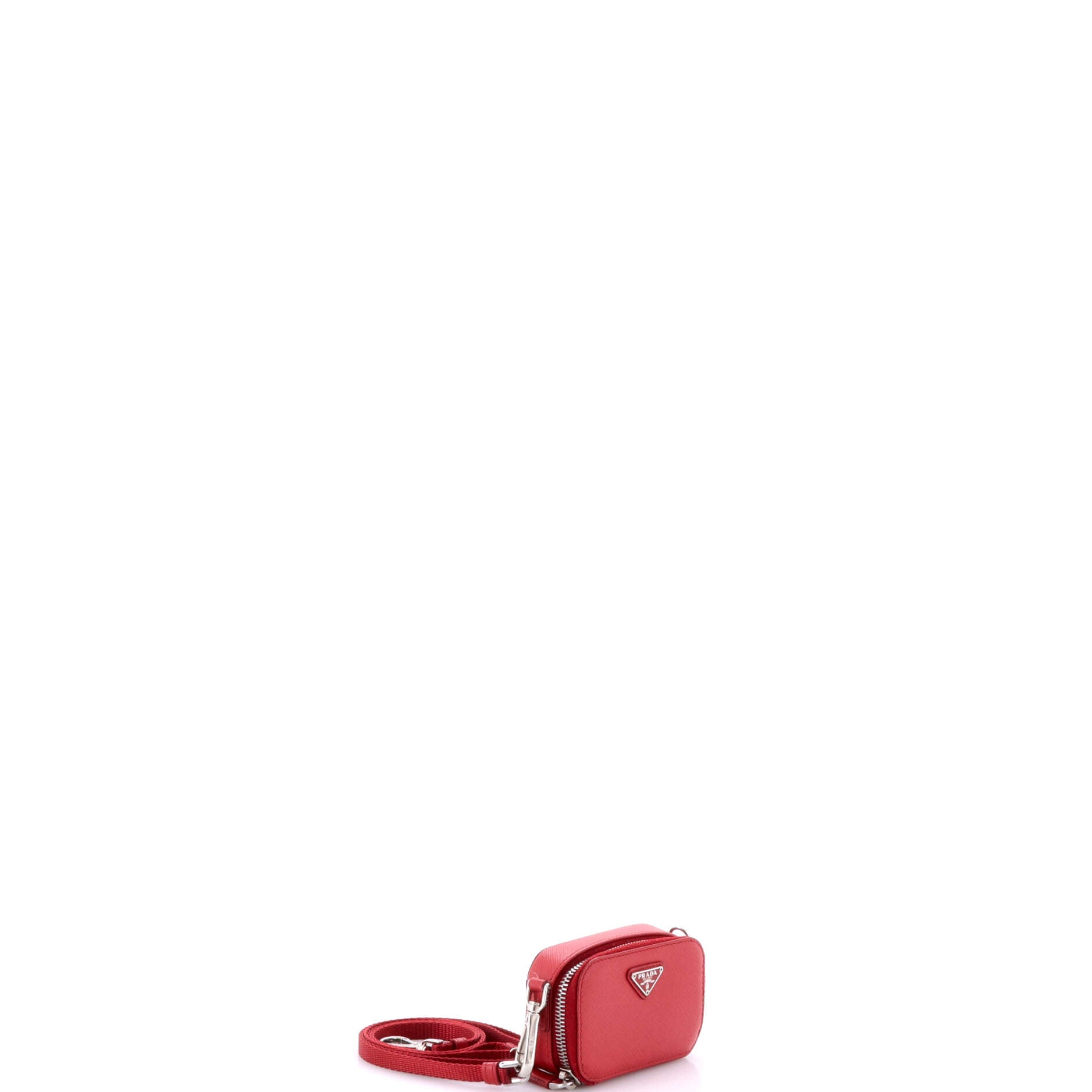 Triangle Logo Pouch Crossbody Bag Saffiano Leather Mini