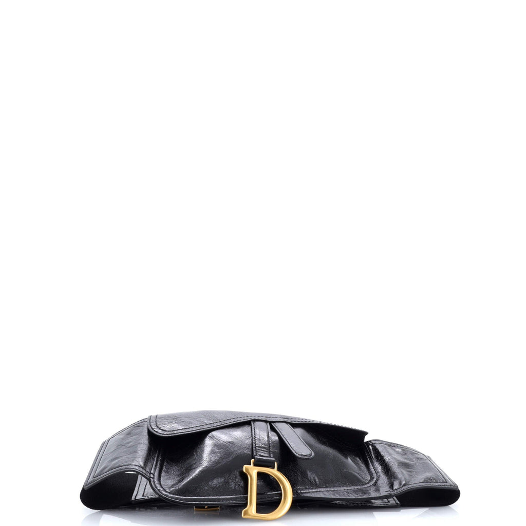 Saddle Double Buckle Belt Bag Leather