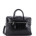 Bold Briefcase Crocodile Embossed Leather