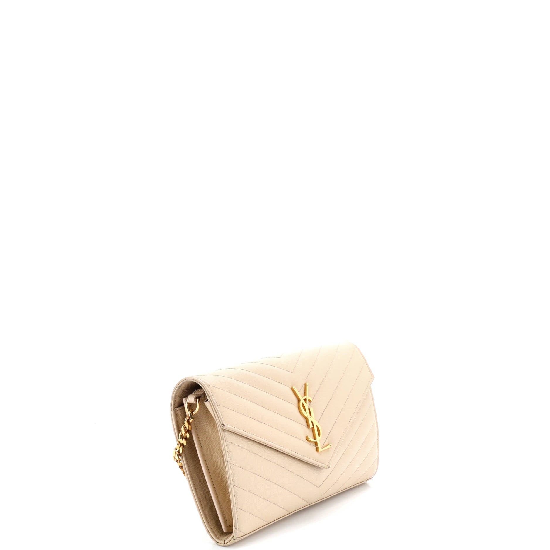 Classic Monogram Wallet on Chain Matelasse Chevron Leather Medium