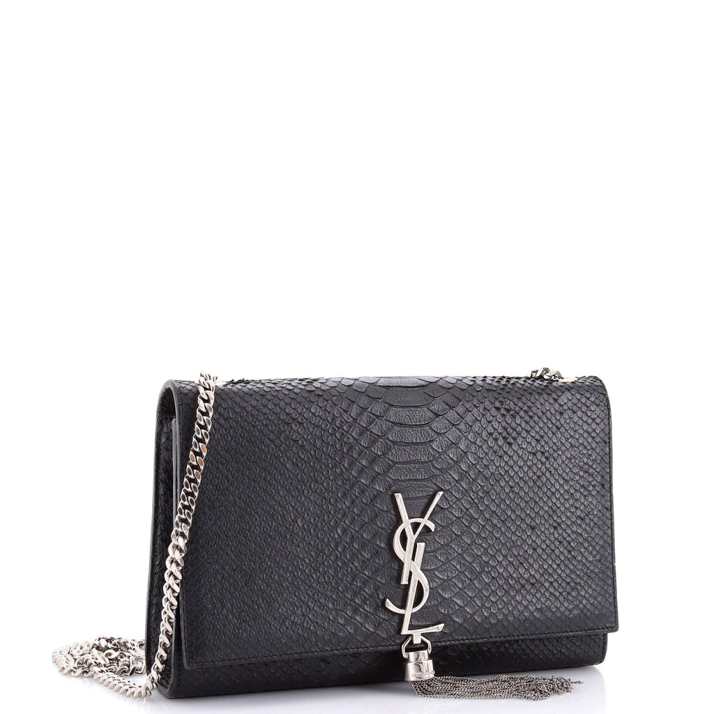 Classic Monogram Tassel Crossbody Bag Python Embossed Leather Medium