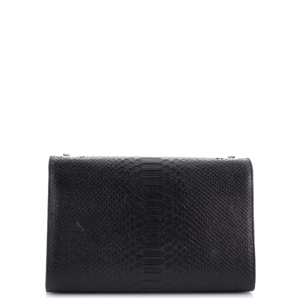 Classic Monogram Tassel Crossbody Bag Python Embossed Leather Medium