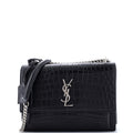 Sunset Crossbody Bag Crocodile Embossed Leather Medium