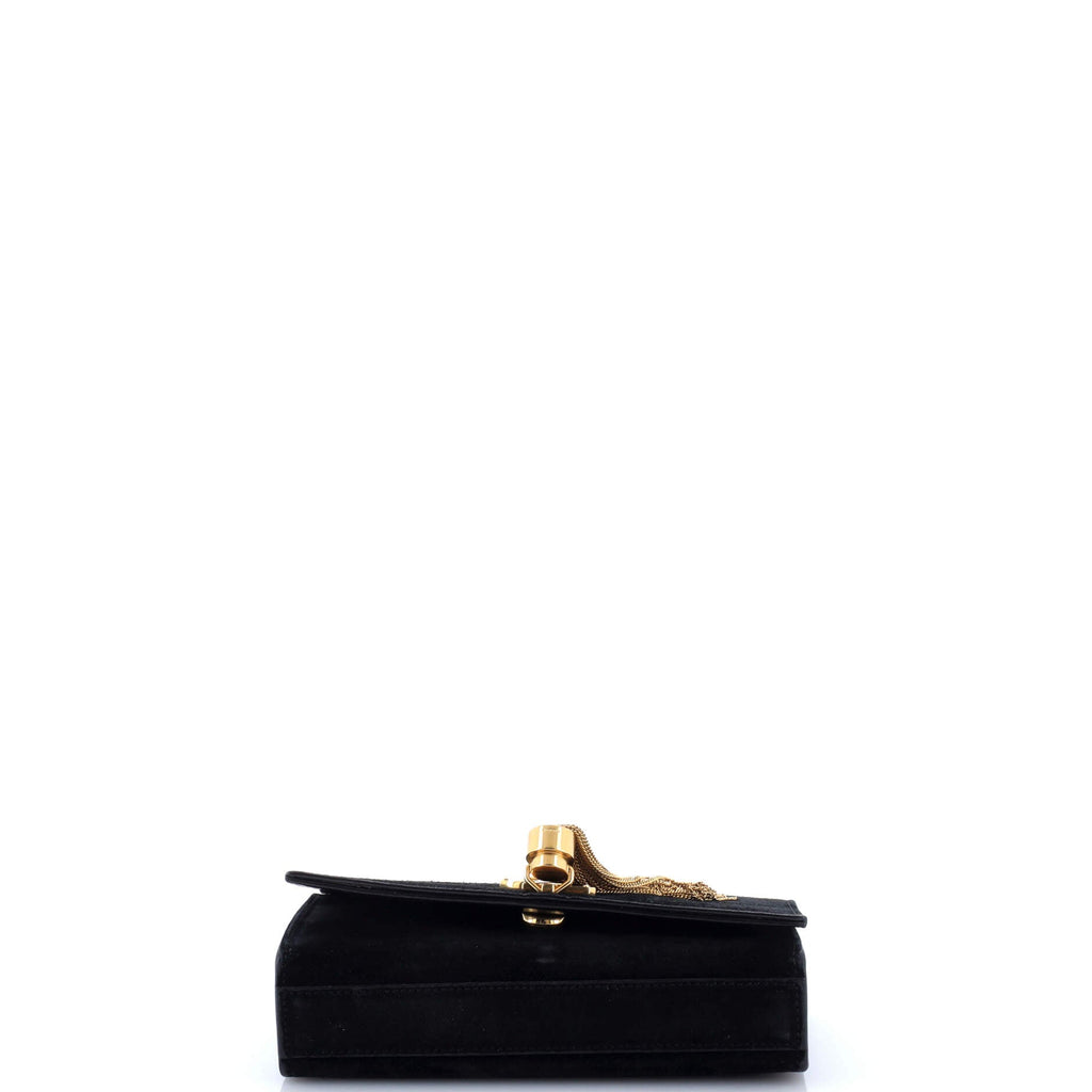 Classic Monogram Tassel Crossbody Bag Suede Small