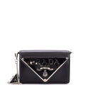 Maxi Triangle Logo Chain Flap Bag Brushed Leather Small