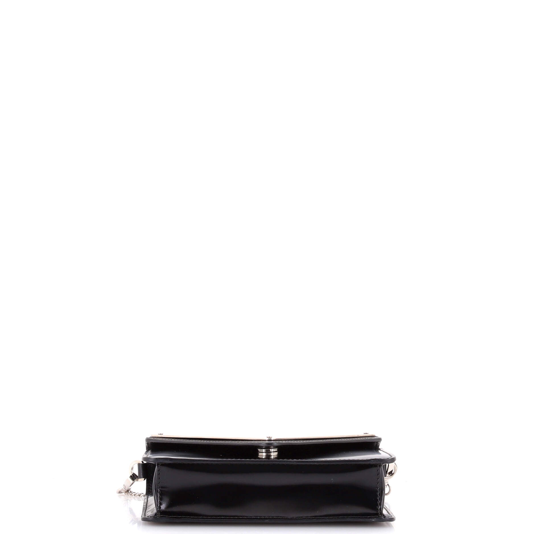 Maxi Triangle Logo Chain Flap Bag Brushed Leather Small