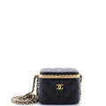 Lock Frame Vanity Case with Chain Quilted Lambskin Small