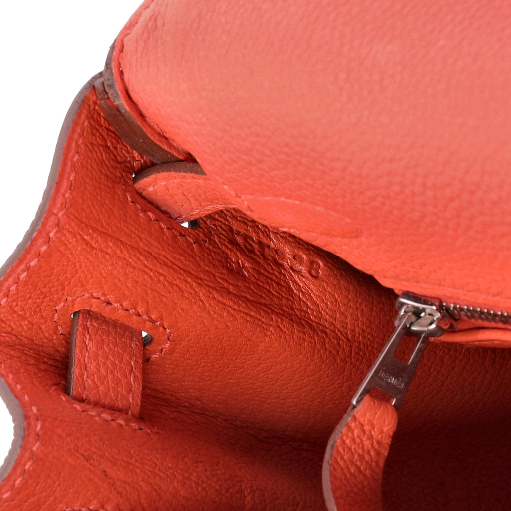 Kelly Handbag Rouge Tomate Togo with Palladium Hardware 25