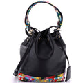 Geo Bucket bag Leather with Embroidered Detail