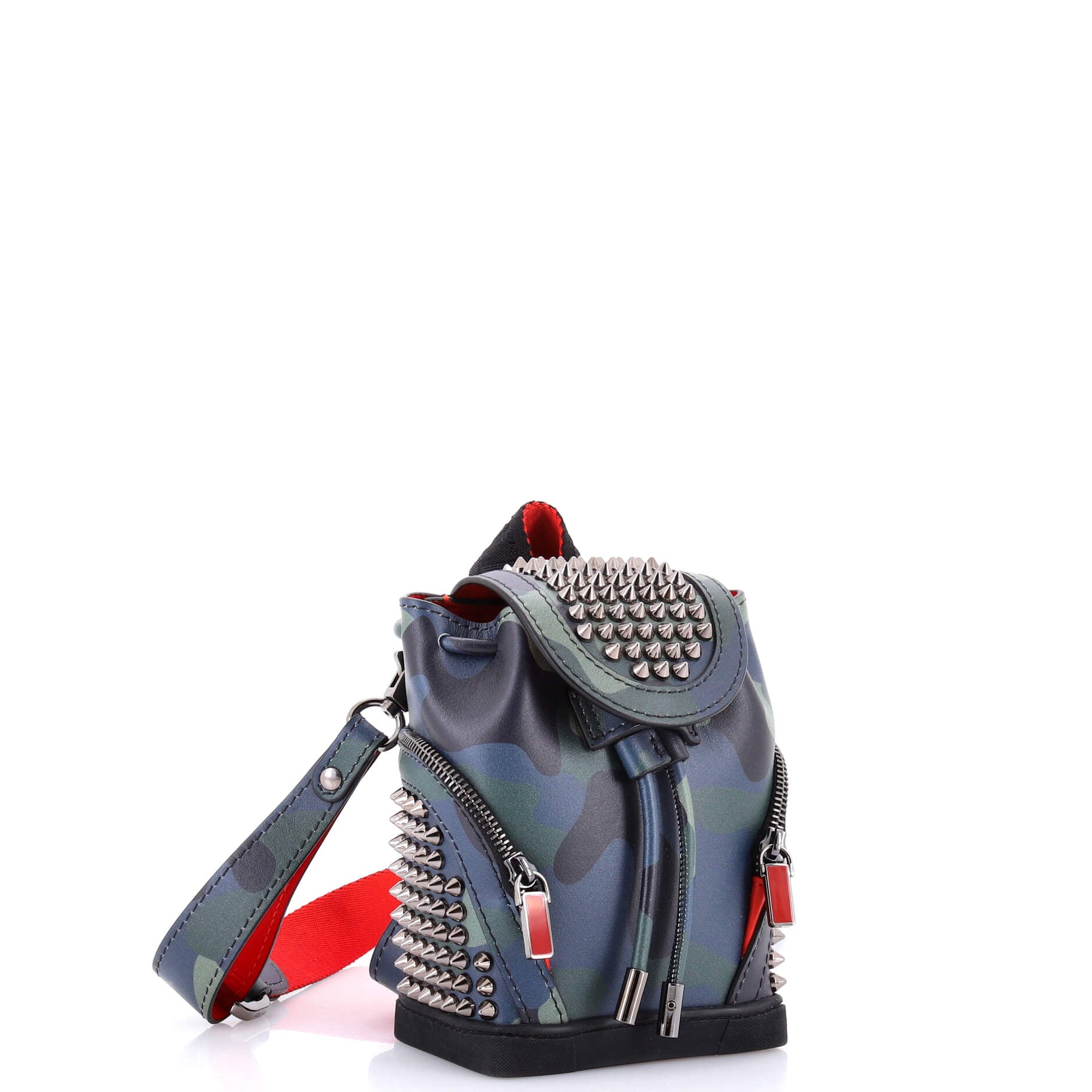 Explorafunk Keyring Crossbody Bag Spiked Printed Leather