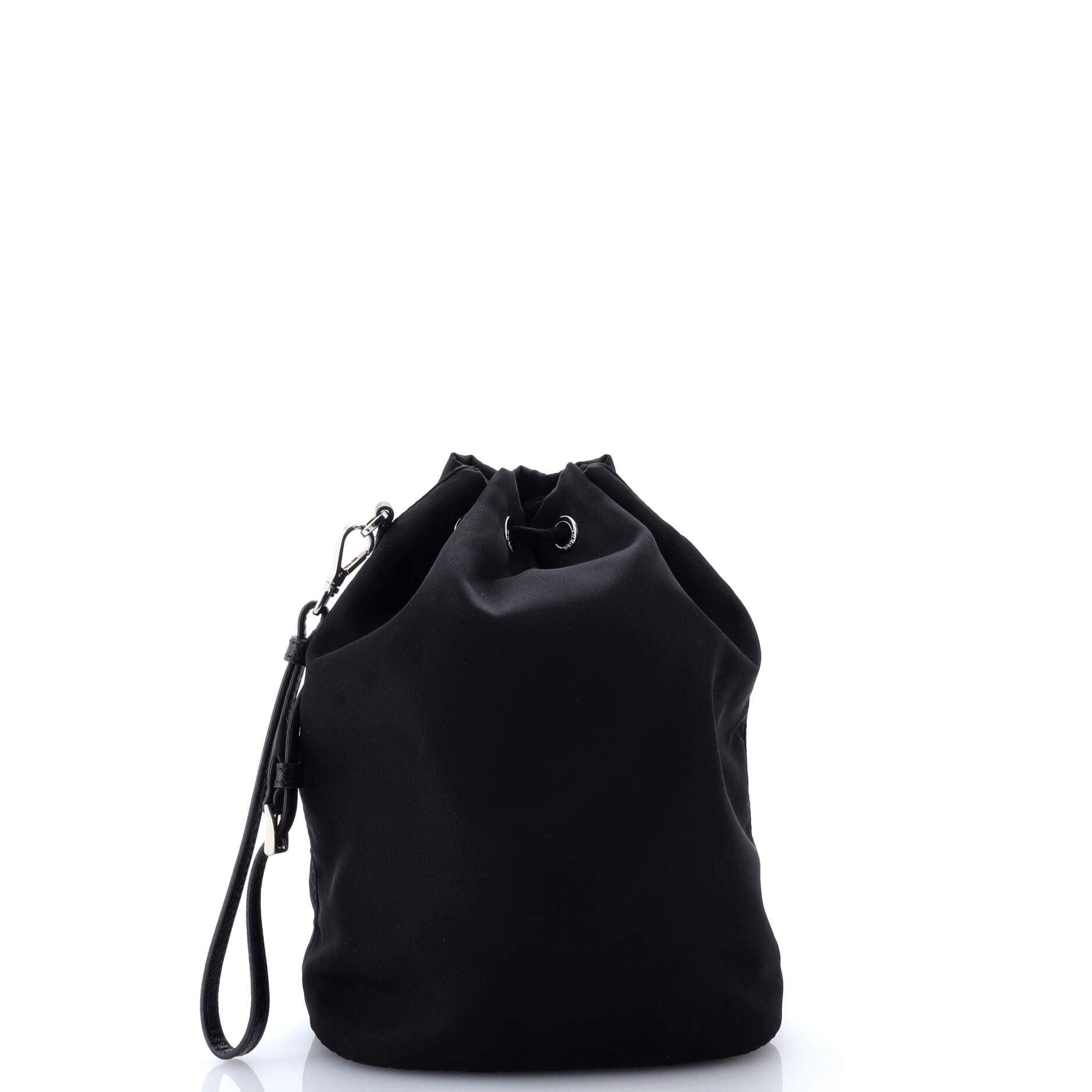 Drawstring Wristlet Bucket Bag Tessuto Small