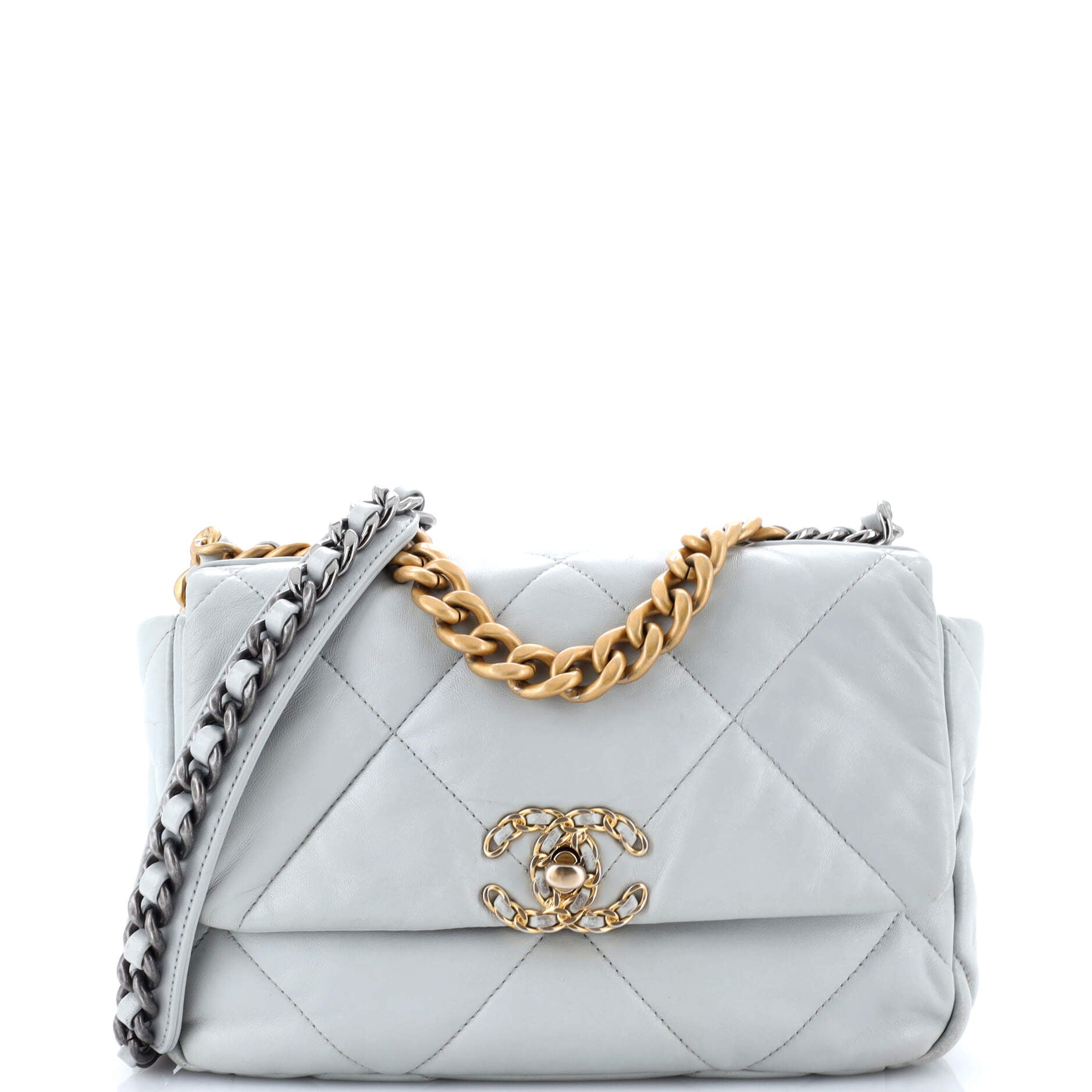 19 Flap Bag Quilted Leather Medium