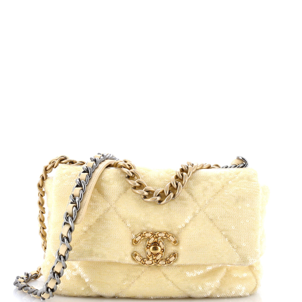19 Flap Bag Quilted Sequins Medium