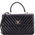 Trendy CC Top Handle Bag Chevron Lambskin Medium