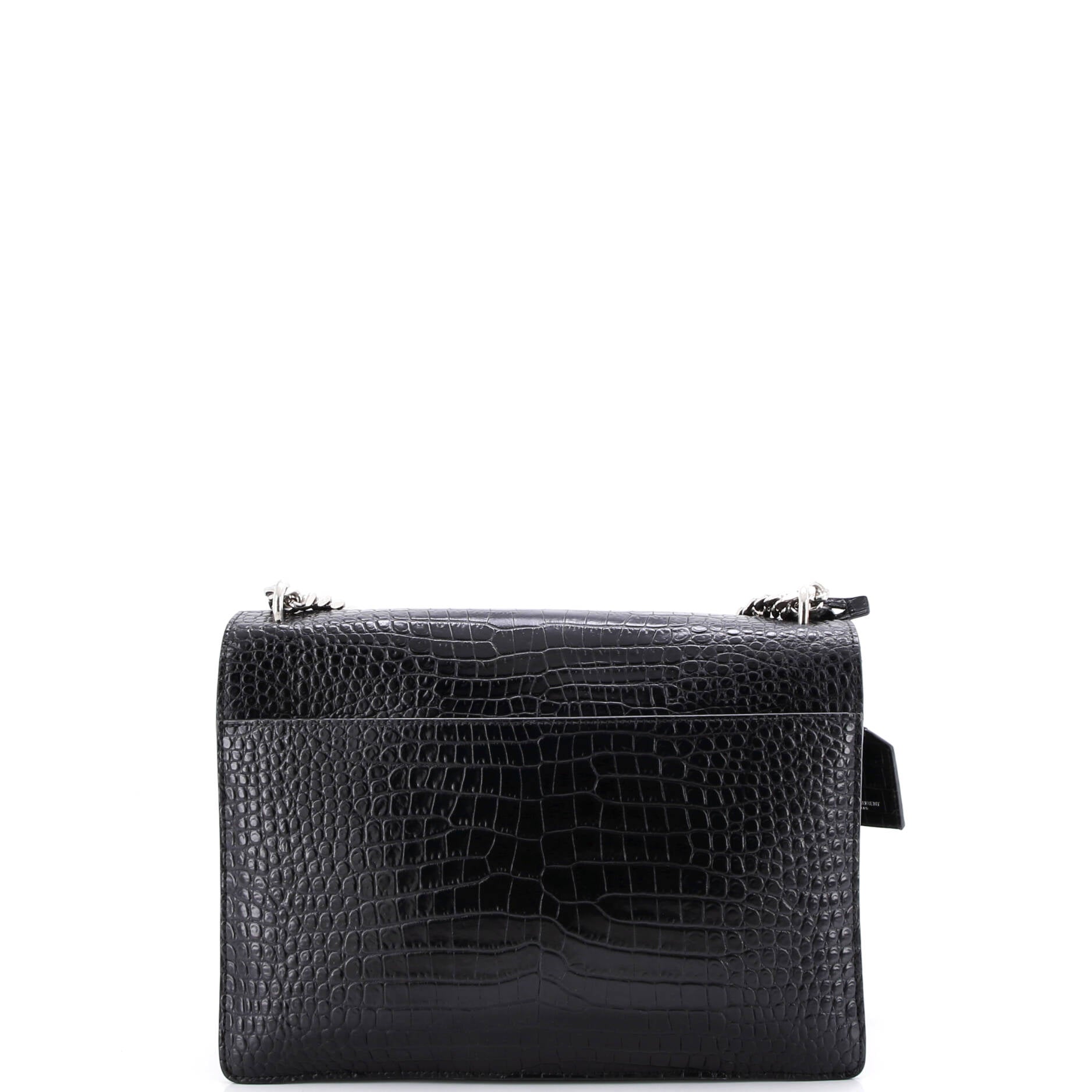 Sunset Crossbody Bag Crocodile Embossed Leather Large