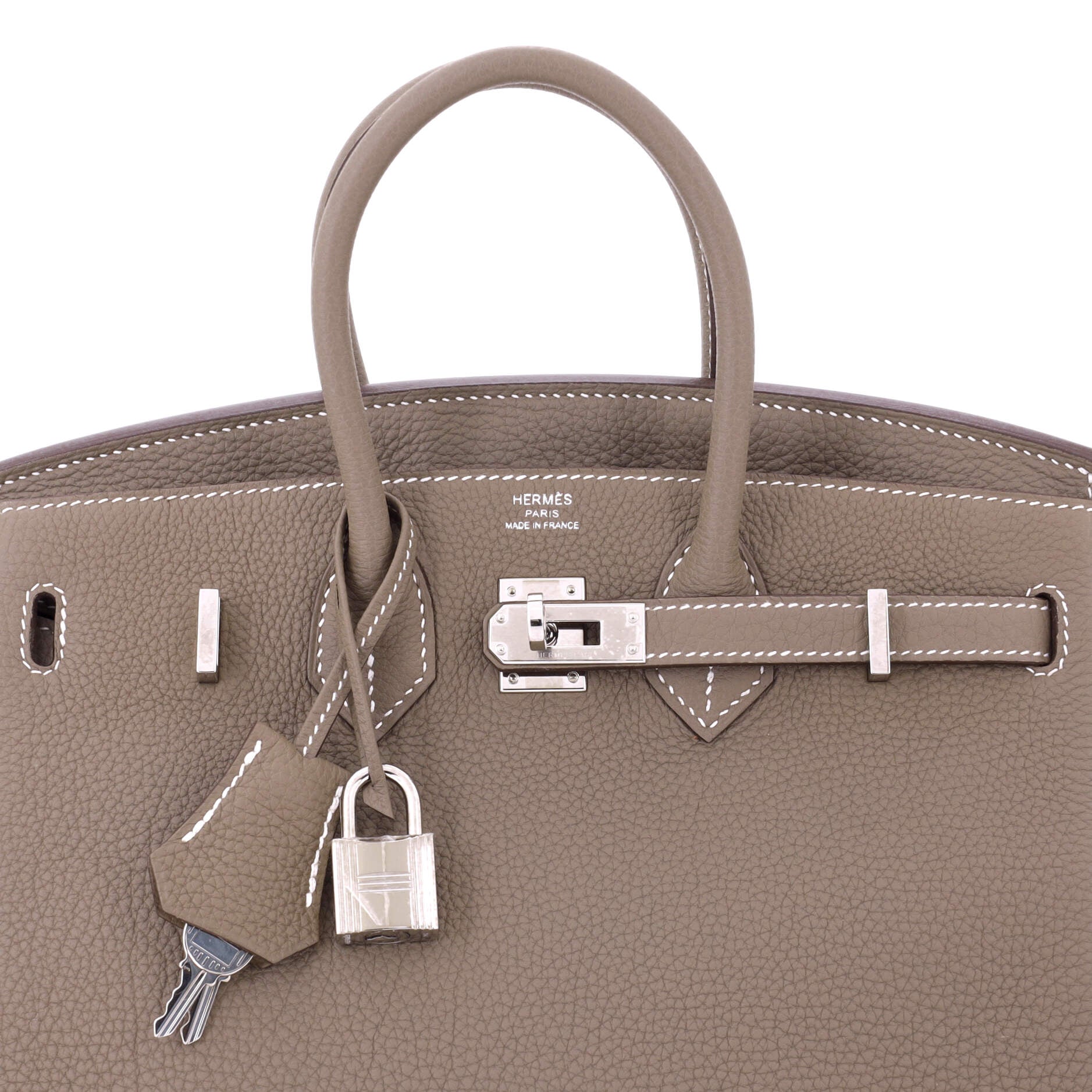 Birkin Handbag Grey Togo with Palladium Hardware 25