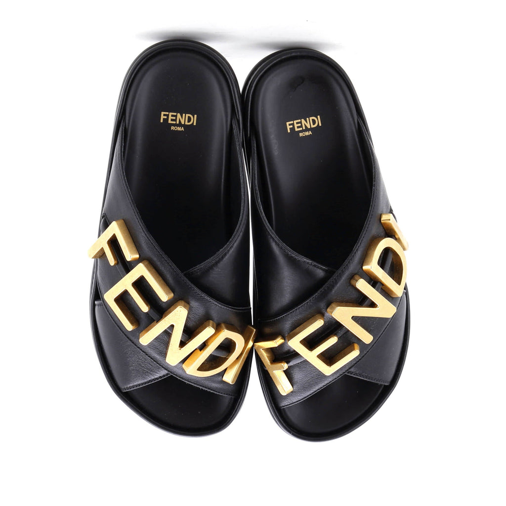 Women's Fendigraphy Slide Sandals Leather