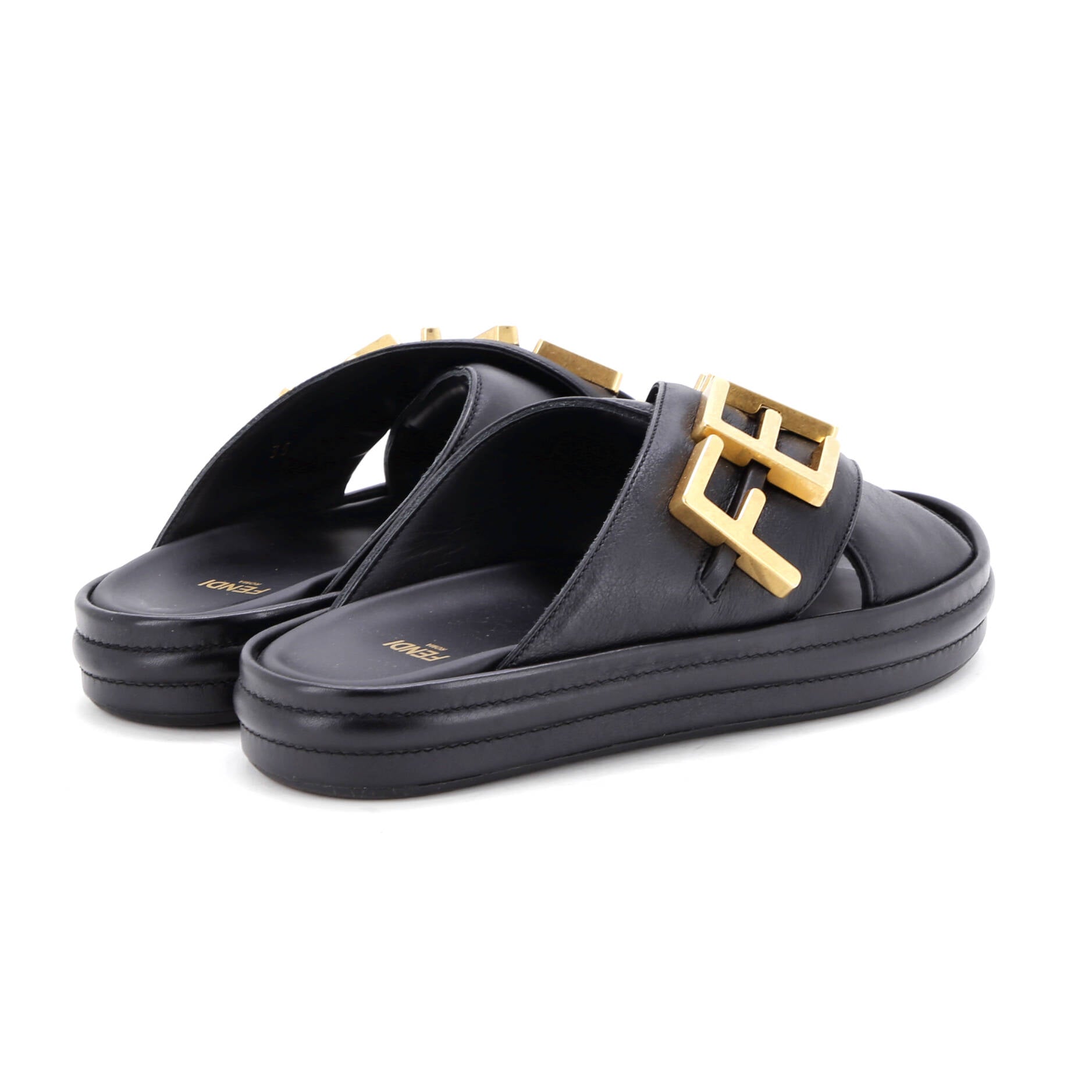 Women's Fendigraphy Slide Sandals Leather