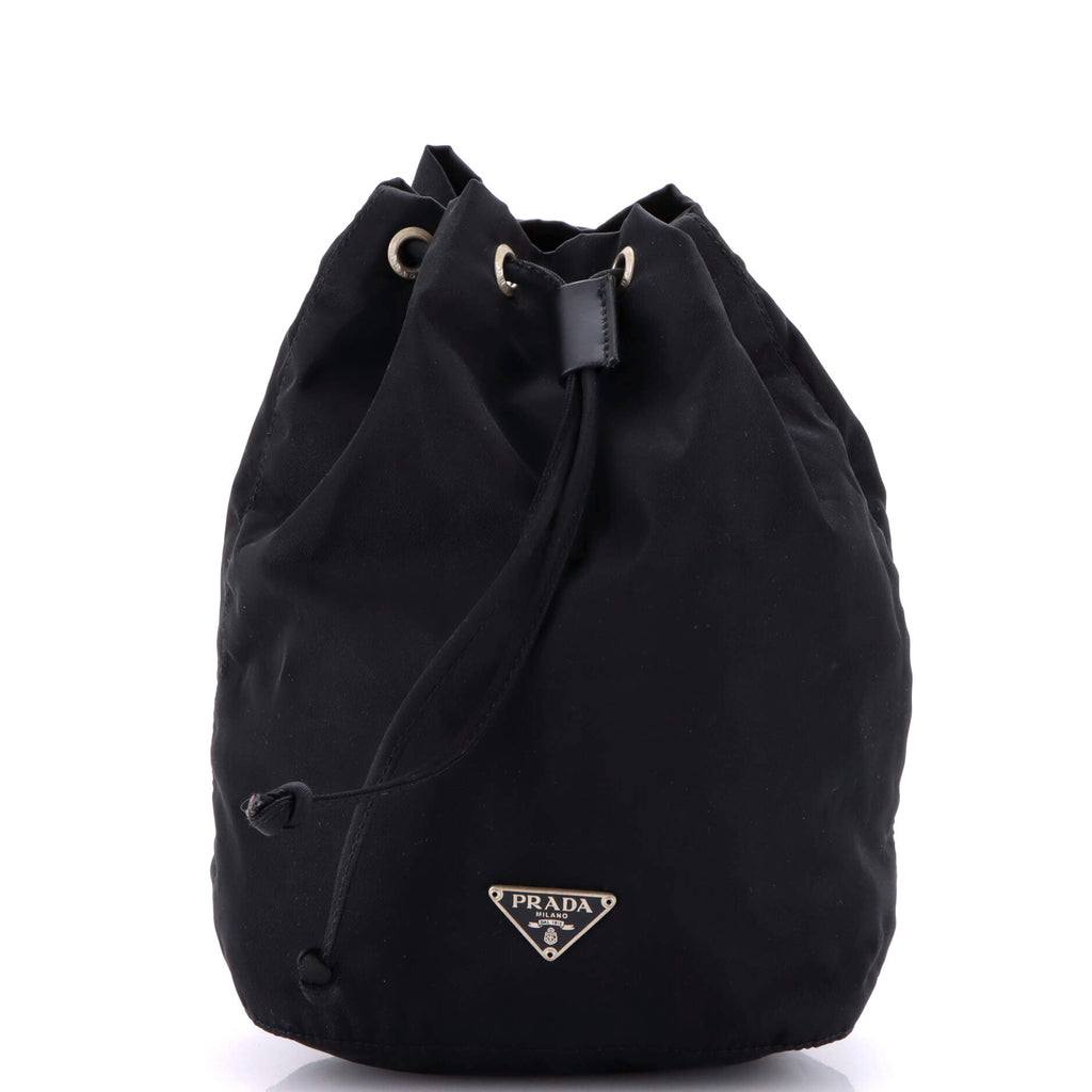 Drawstring Wristlet Bucket Bag Tessuto Small