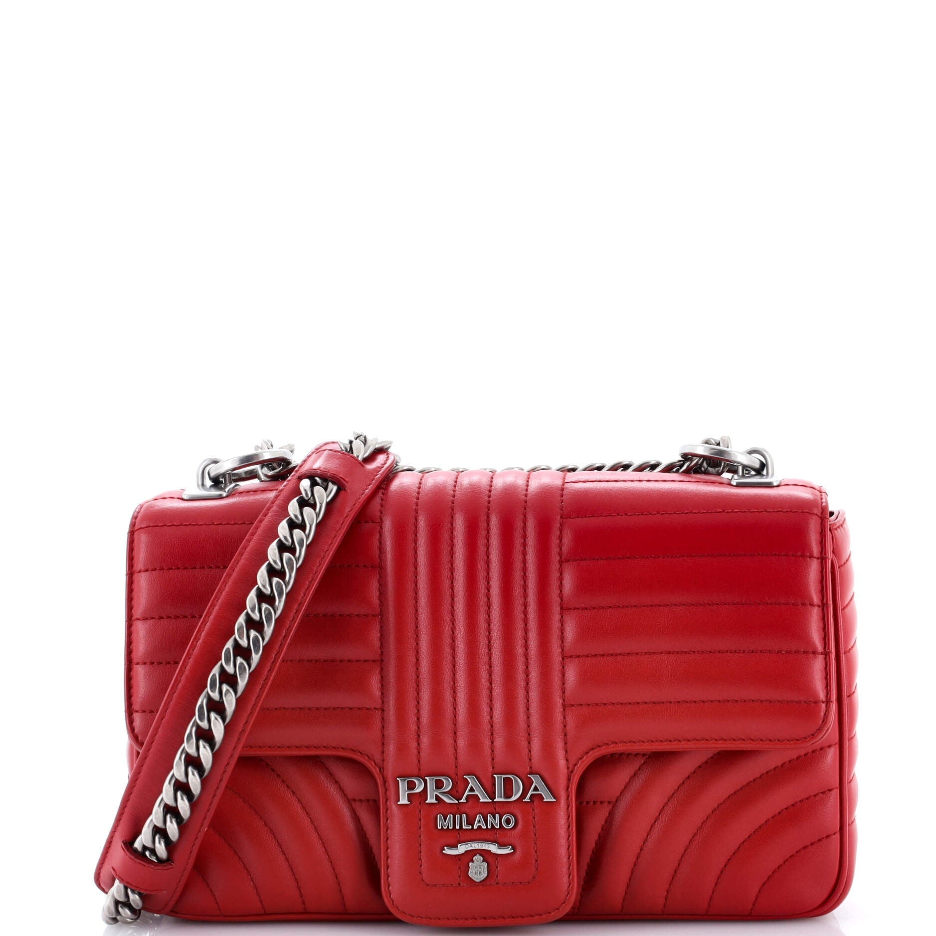 Chain Flap Shoulder Bag Diagramme Quilted Leather Medium