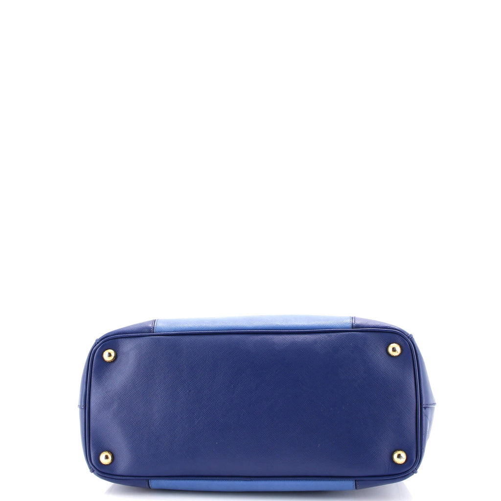 Bicolor Double Zip Lux Tote Saffiano Leather Medium