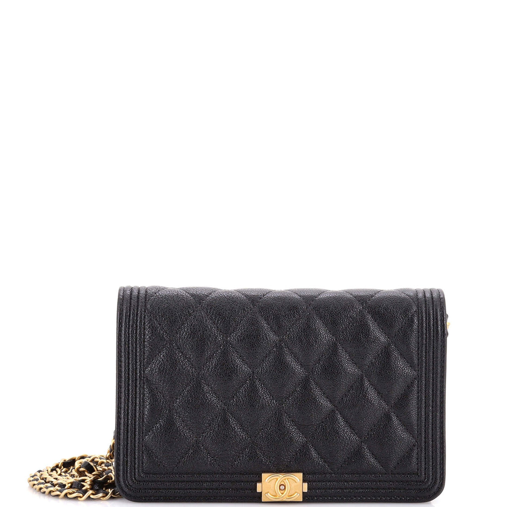 Boy Wallet on Chain Quilted Caviar