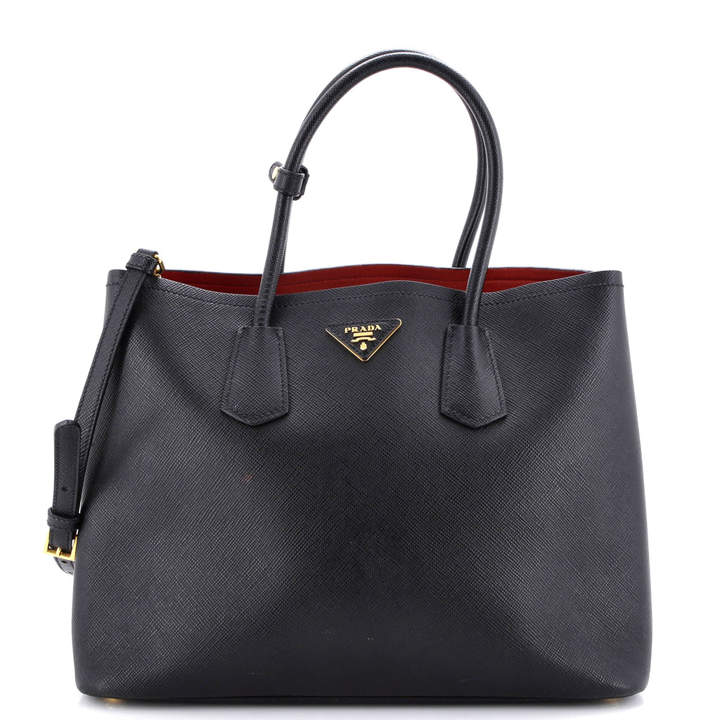 Cuir Double Tote Saffiano Leather Large