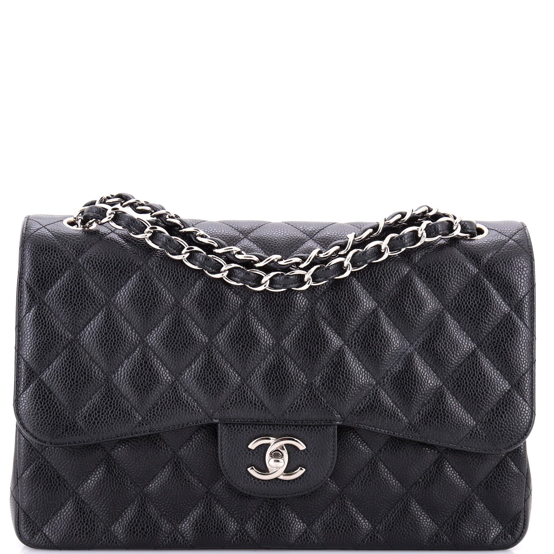 Classic Double Flap Bag Quilted Caviar Jumbo