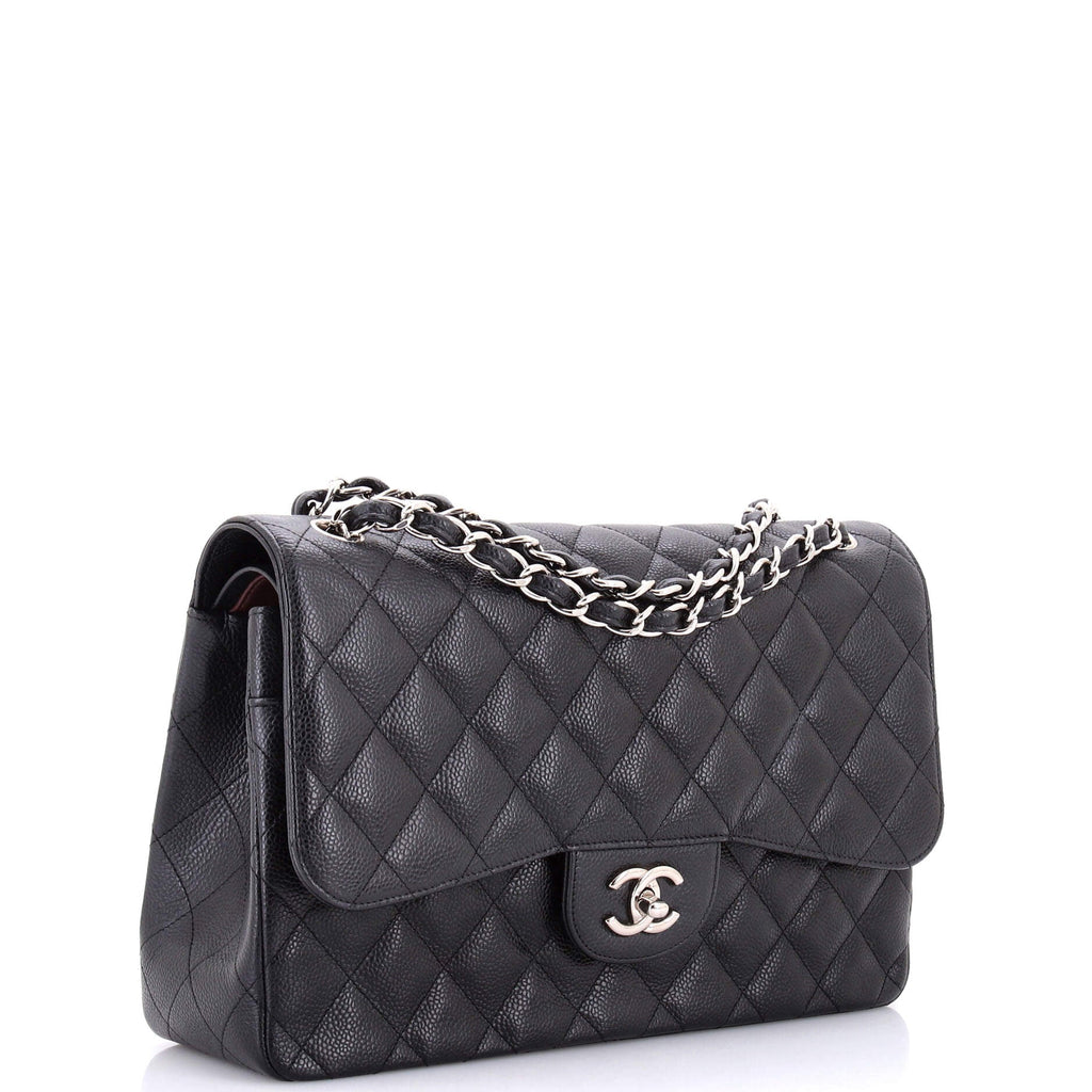 Classic Double Flap Bag Quilted Caviar Jumbo