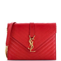 Classic Monogram Envelope Chain Bag Matelasse Chevron Leather Medium