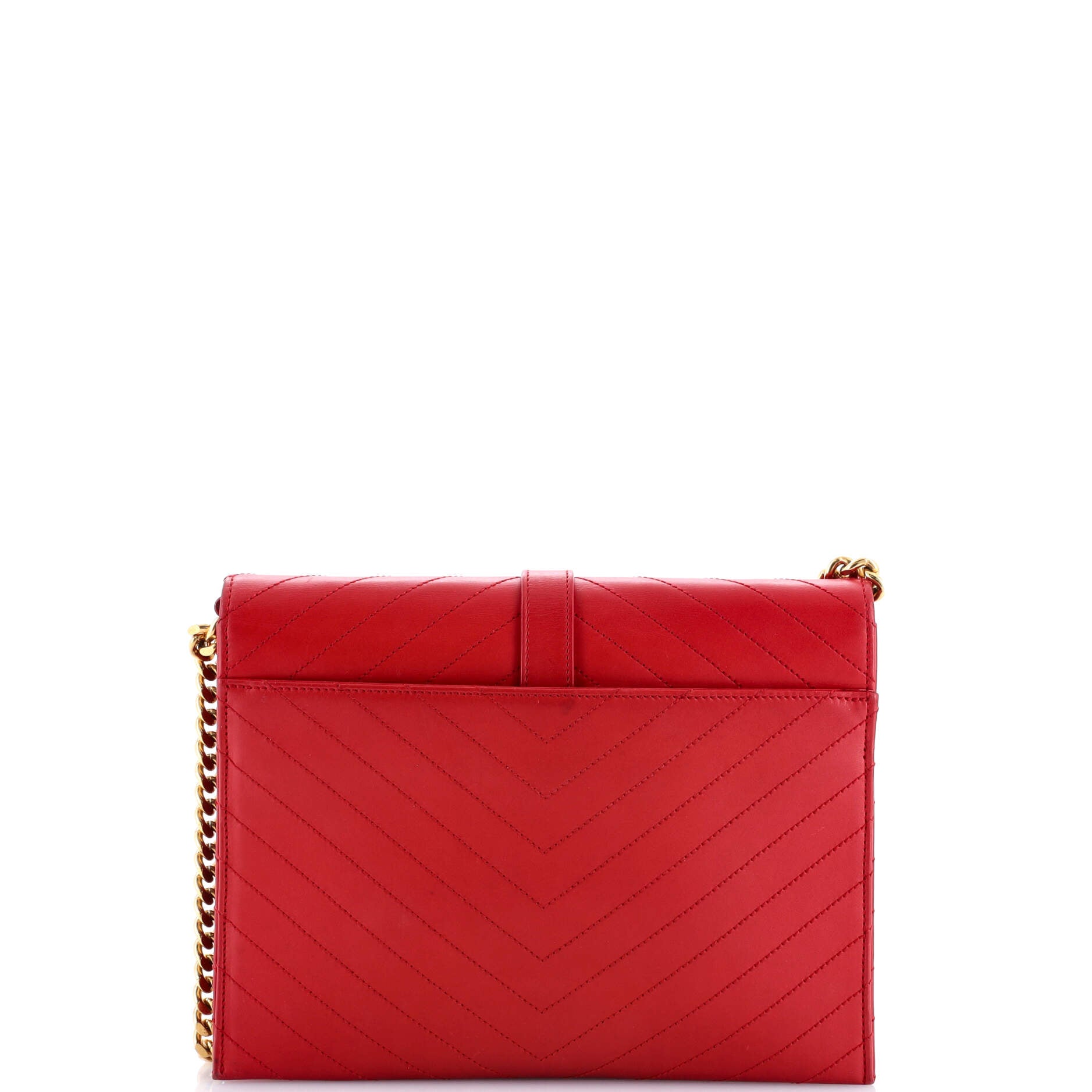 Classic Monogram Envelope Chain Bag Matelasse Chevron Leather Medium
