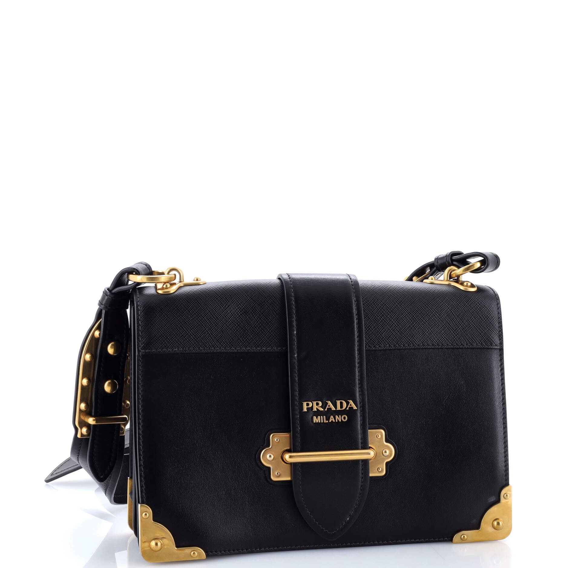 Cahier Crossbody Bag Leather and Saffiano Leather Large