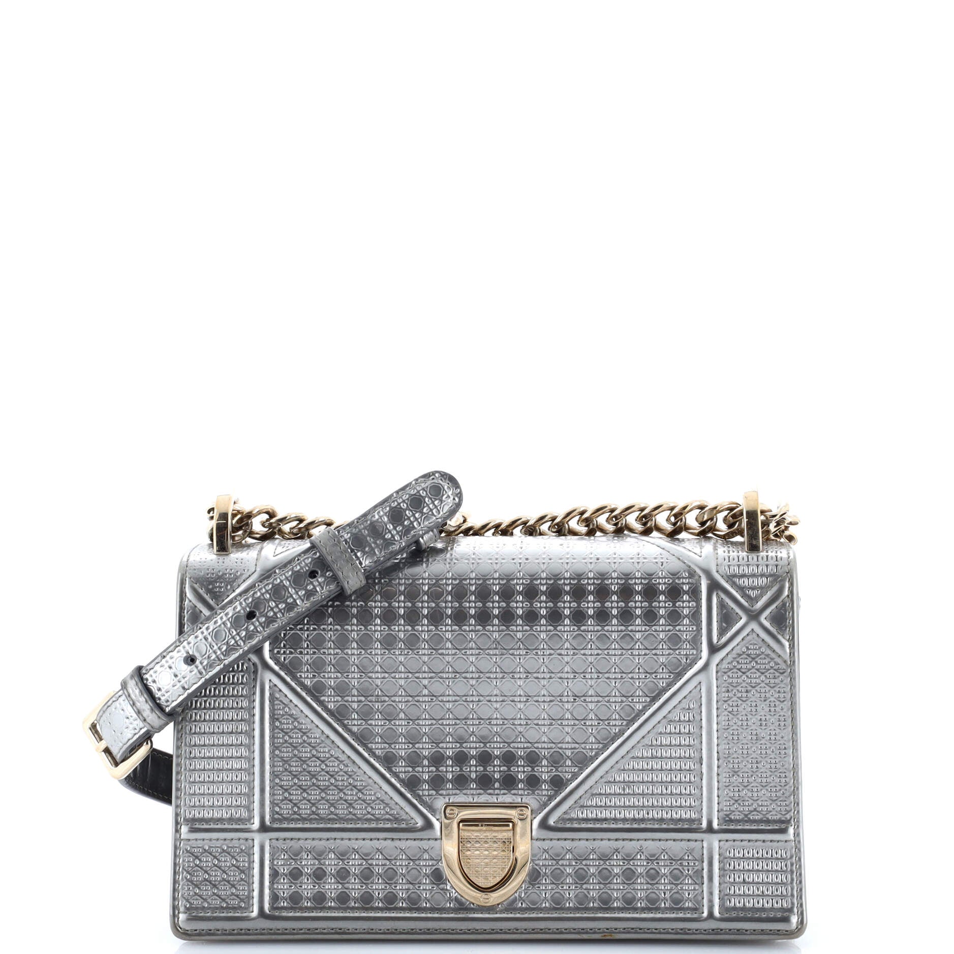Diorama Flap Bag Cannage Embossed Calfskin Small