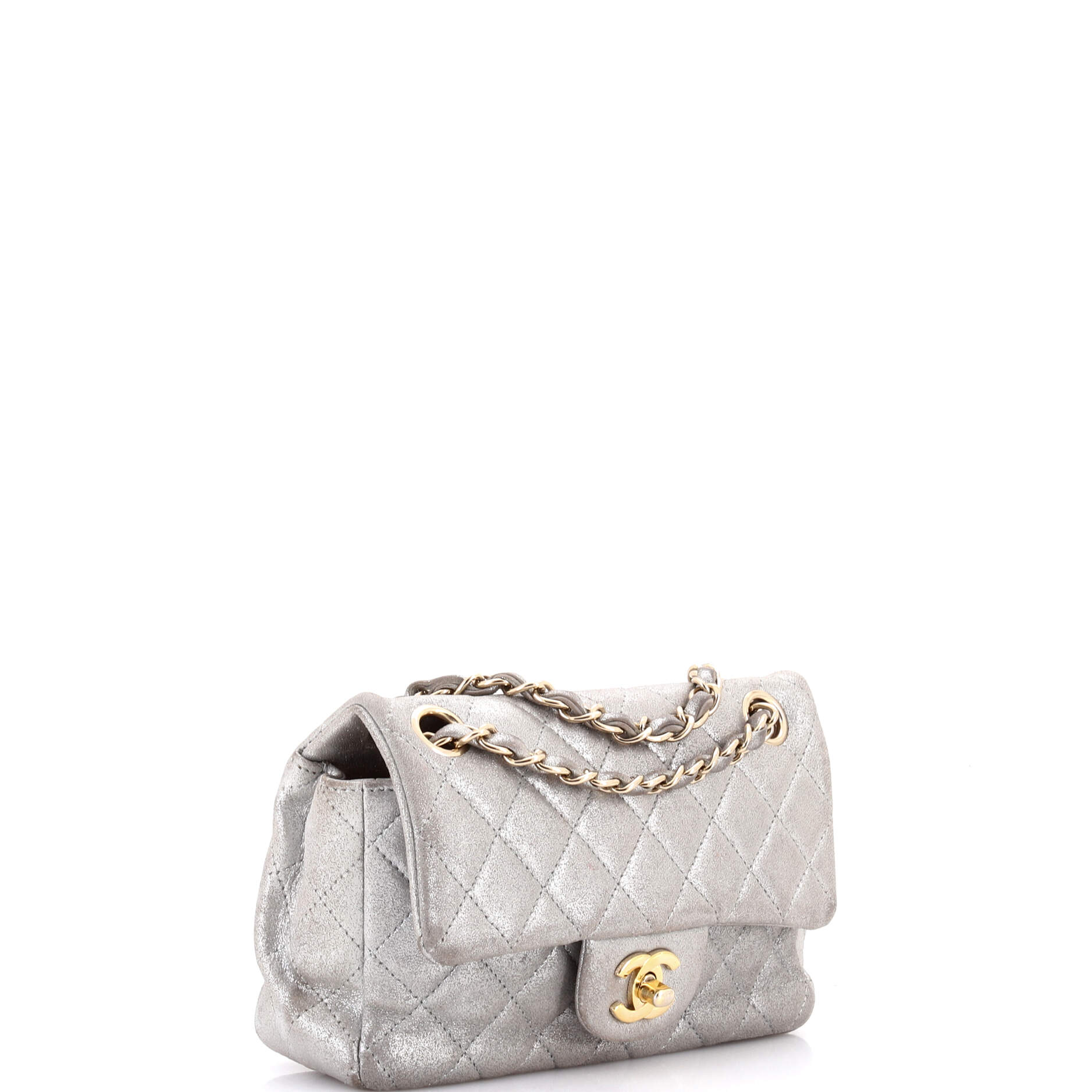 Classic Single Flap Bag Quilted Iridescent Calfskin Mini