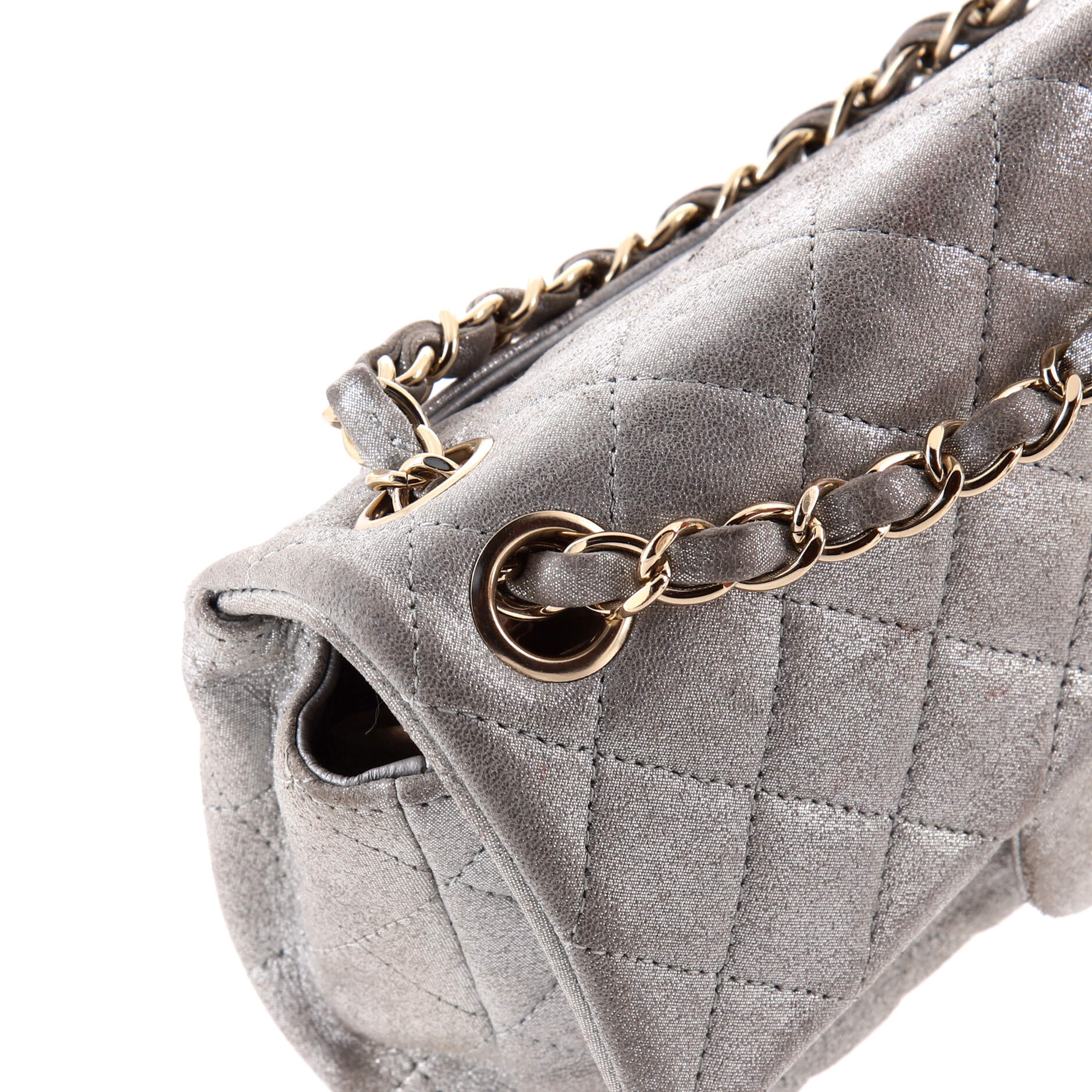 Classic Single Flap Bag Quilted Iridescent Calfskin Mini