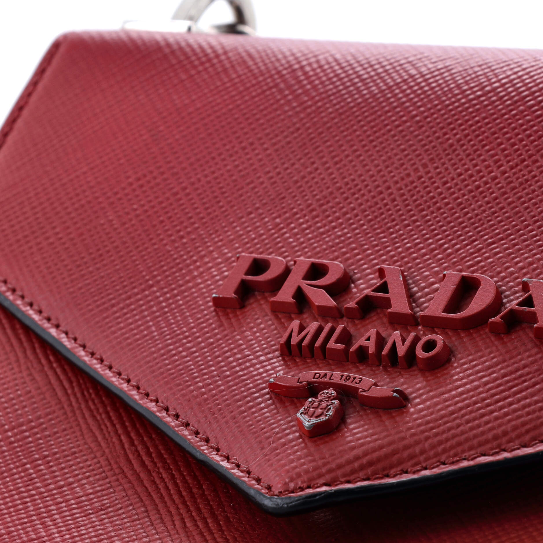 Monochrome Shoulder Bag Saffiano Leather Small