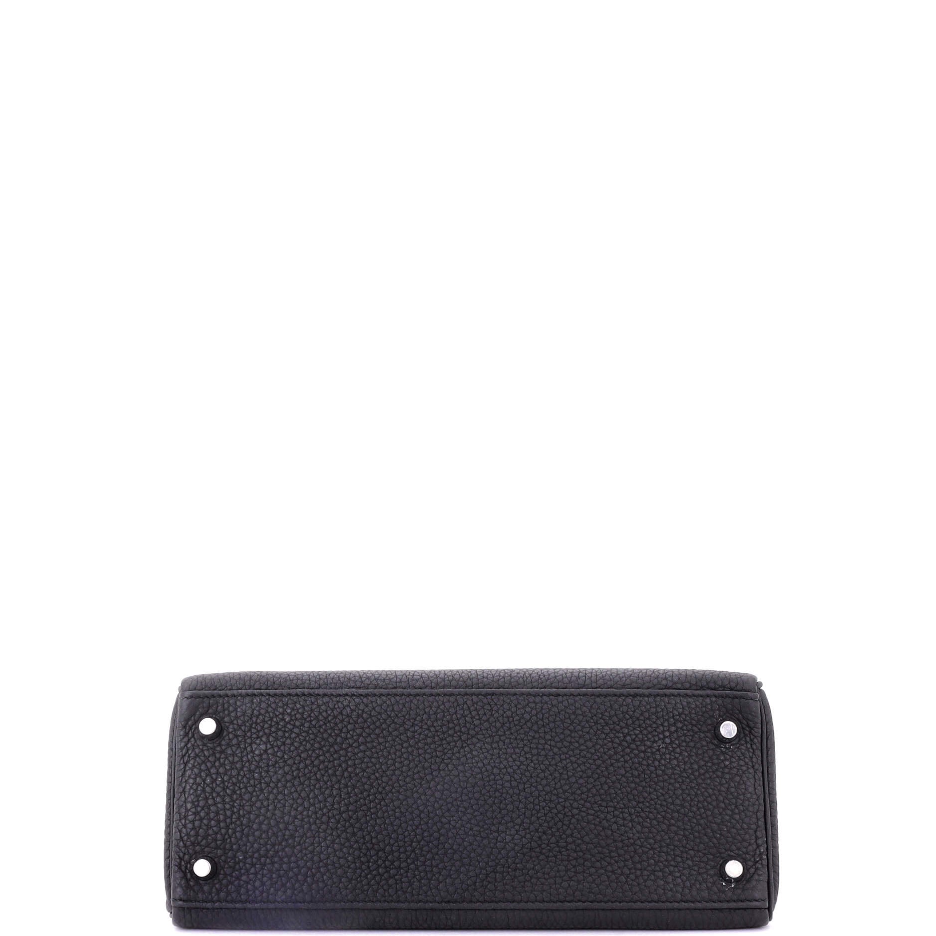 Kelly Handbag Noir Togo with Palladium Hardware 28