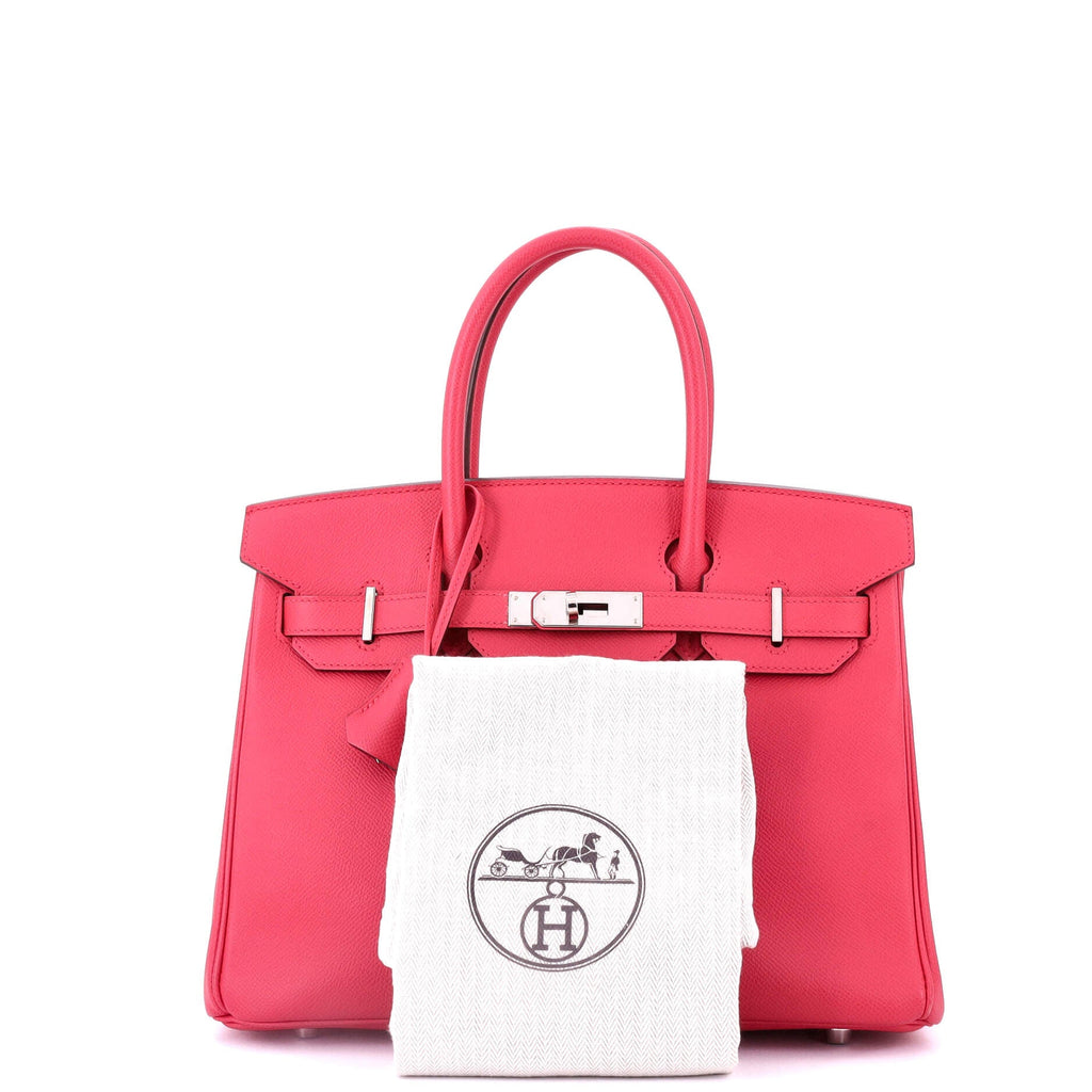 Birkin Handbag Rose Mexico Epsom with Palladium Hardware 30