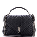 Classic Monogram College Bag Matelasse Chevron Leather Large