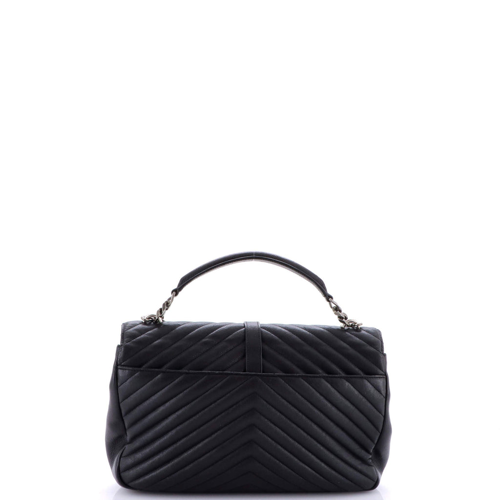 Classic Monogram College Bag Matelasse Chevron Leather Large