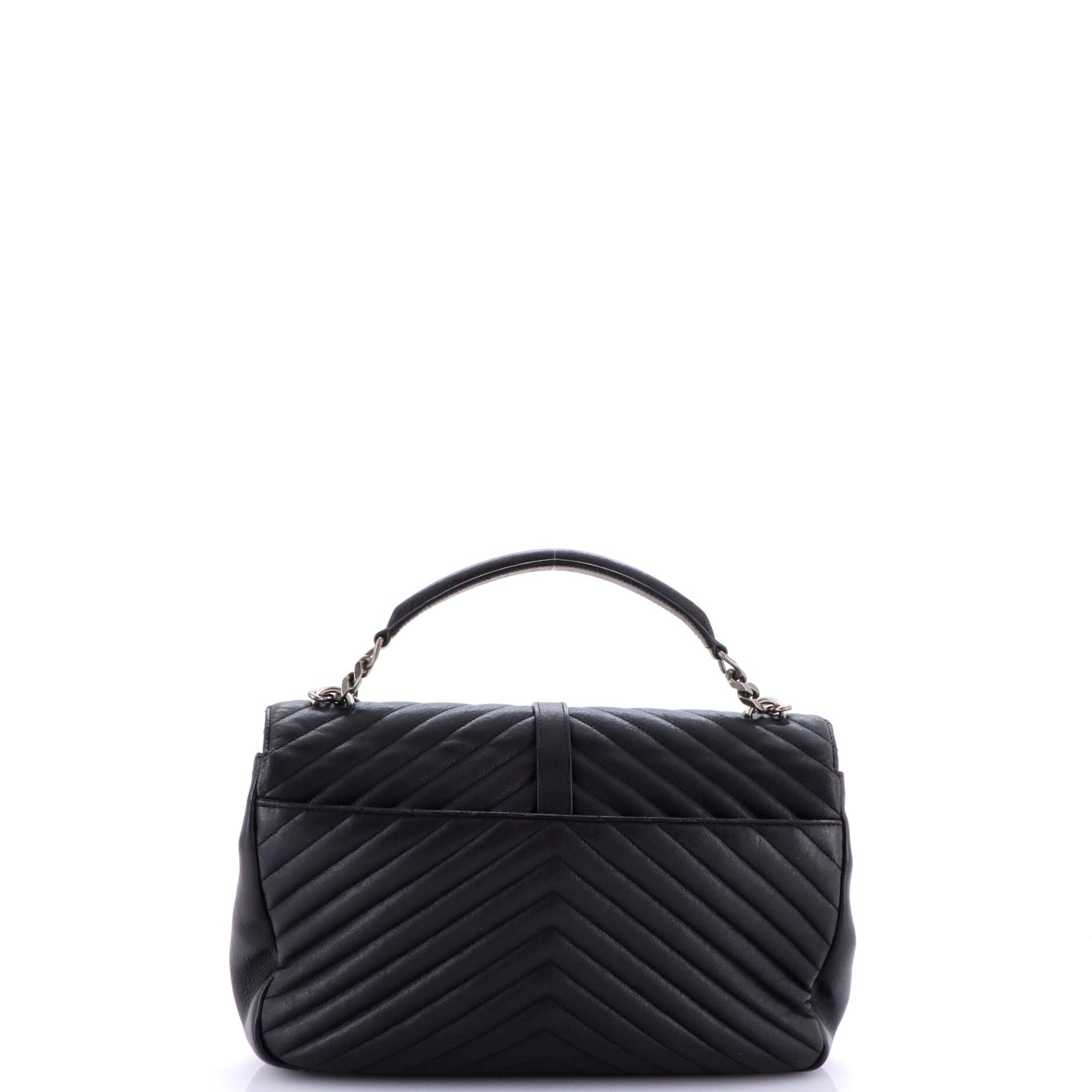Classic Monogram College Bag Matelasse Chevron Leather Large
