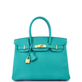 Birkin Handbag Bleu Paon Epsom with Gold Hardware 30
