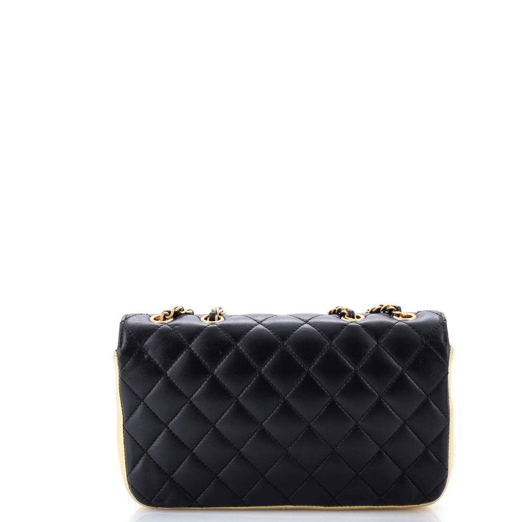 CC Chic Double Flap Bag Quilted Lambskin Small